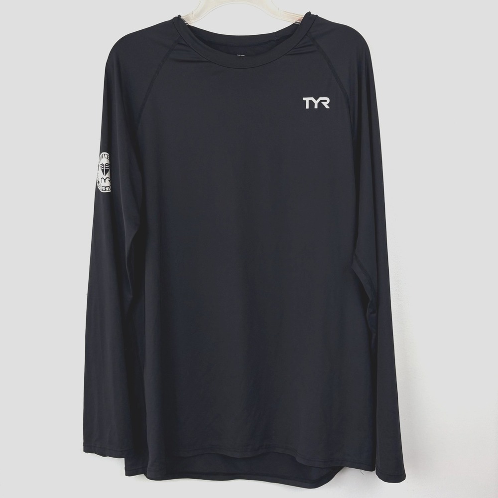 TYR Shirt Mens Large Black Basic Skins Long Sleeve Rashguard Beach Layer